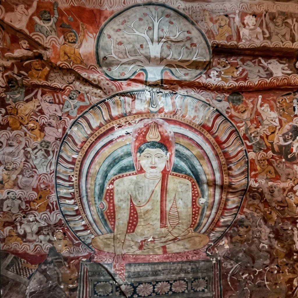 dambulla cave drawing